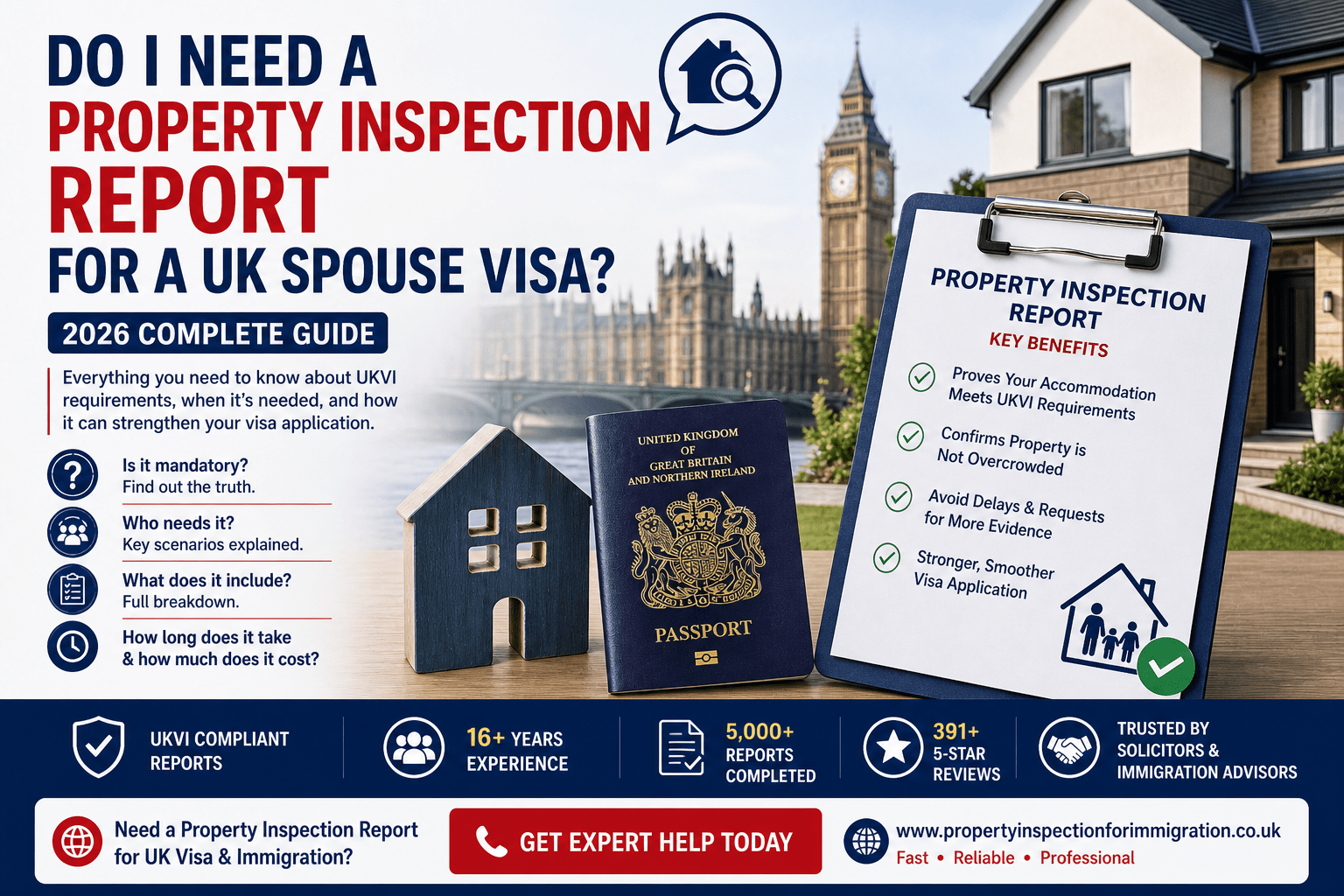 Do I need a property inspection report for a spouse visa?