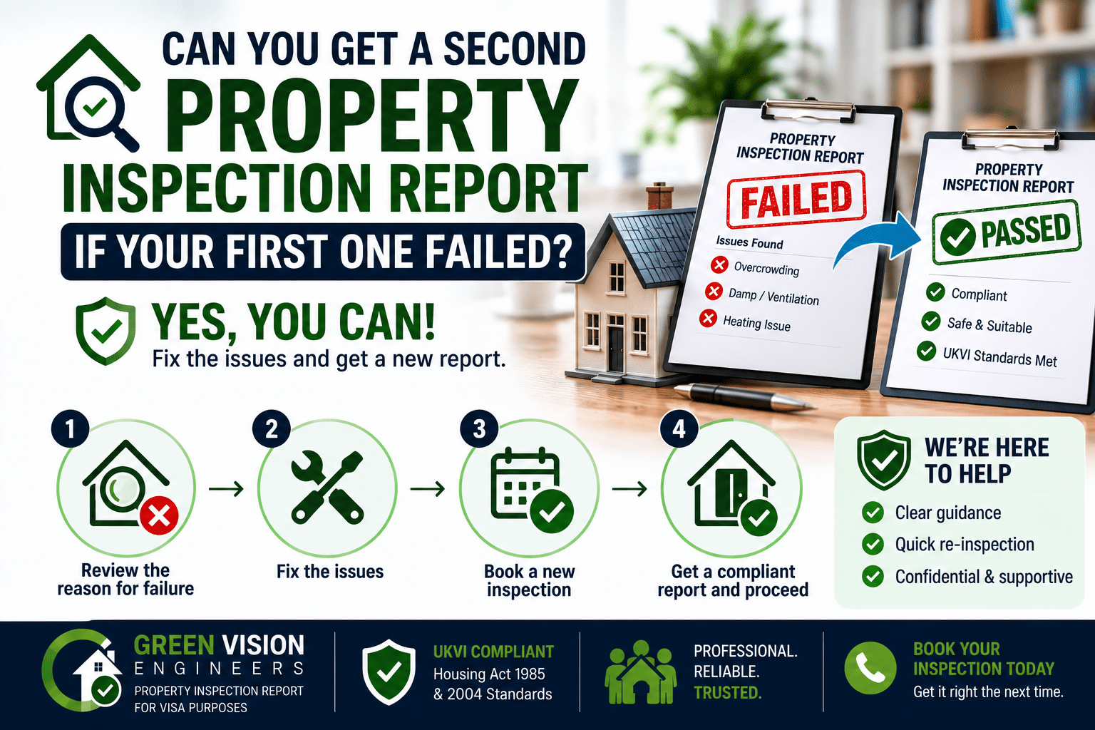 Surveyor carrying out a second property inspection report visit after the first one identified an issue